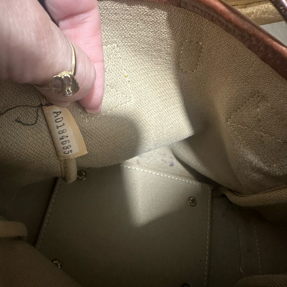 DOONEY & BOURKE Canvas Leather Bucket Tote Bag with solid brass hardware - Picture 7 of 8